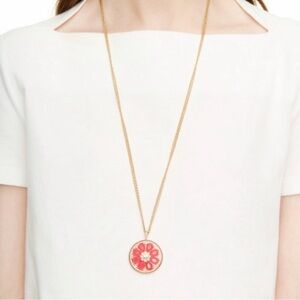 KATE SPADE OUT OF OFFICE CRYSTAL GRAPEFRUIT DOUBLE STRAND NECKLACE ORANGE GOLD